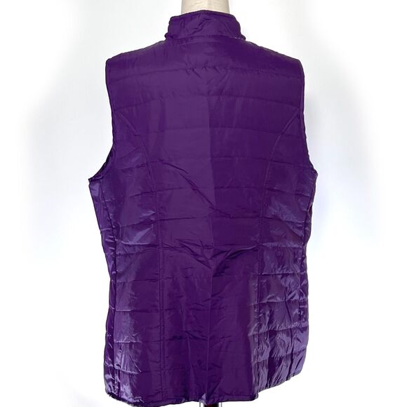 Avenue Plus Purple Quilted Lightweight Vest 14 - Picture 3 of 9